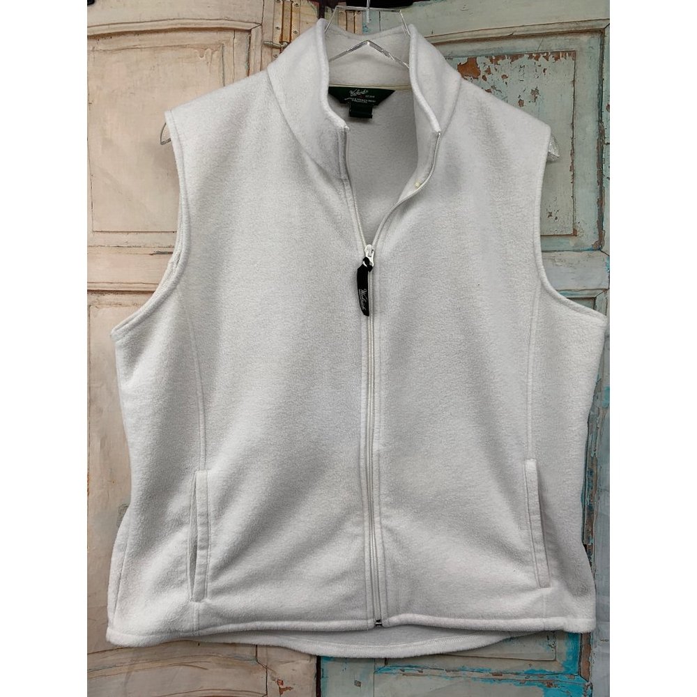 WoolWorth Woman's White Fleece Vest XLG